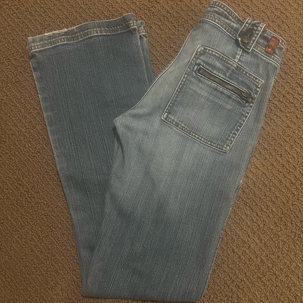 Y2K Vintage 7 For All Mankind Low Rise Flare Leg Jeans Size 27